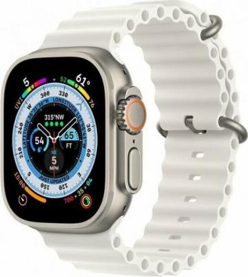 Watch Ultra 2 49 mm Natural Titanium Case with White Ocean Band – фото 10