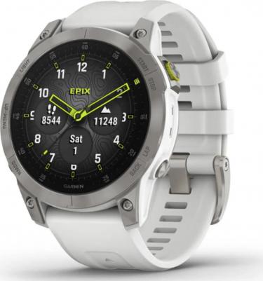 Epix Gen 2 Sapphire 47 mm, Titanium Case, Silicone White