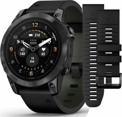 Epix Pro Gen 2 Sapphire 47 mm, Titanium Case, Leather Black – фото 9