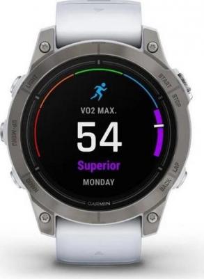 Epix Pro Gen 2 Sapphire 47 mm, Titanium Case, Silicone White