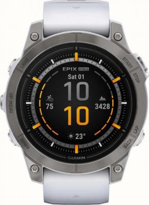 Epix Pro Gen 2 Sapphire 47 mm, Titanium Case, Silicone White – фото 7
