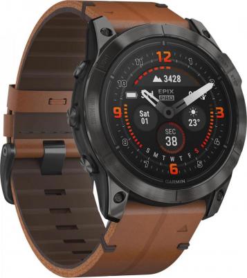 Epix Pro Gen 2 Sapphire 51 mm, Titanium Case, Leather Chestnut – фото 11