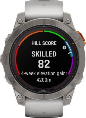 Fenix 7 Pro Solar Sapphire 47 mm, Titanium Case, Silicone Gray/Orange – фото 9