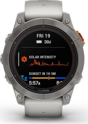 Fenix 7 Pro Solar Sapphire 47 mm, Titanium Case, Silicone Gray/Orange – фото 12
