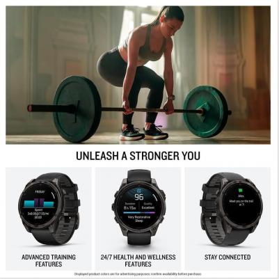 Fenix 8 Amoled Sapphire 47 mm, Titanium Case, Silicone Black – фото 13