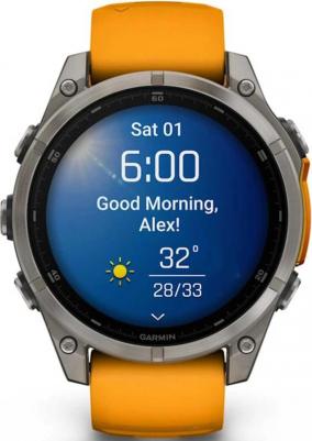 Fenix 8 Amoled Sapphire 47 mm, Titanium Case, Silicone Orange – фото 13