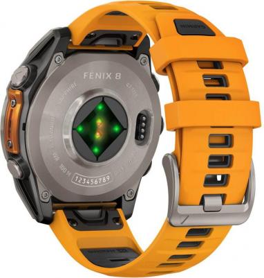 Fenix 8 Amoled Sapphire 47 mm, Titanium Case, Silicone Orange – фото 18