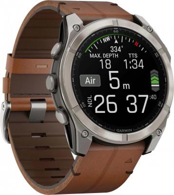 Fenix 8 Amoled Sapphire 51 mm, Titanium Case, Leather Chestnut – фото 1