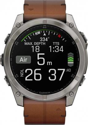 Fenix 8 Amoled Sapphire 51 mm, Titanium Case, Leather Chestnut – фото 2