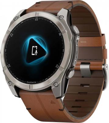 Fenix 8 Amoled Sapphire 51 mm, Titanium Case, Leather Chestnut – фото 3