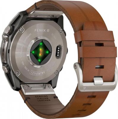 Fenix 8 Amoled Sapphire 51 mm, Titanium Case, Leather Chestnut – фото 4