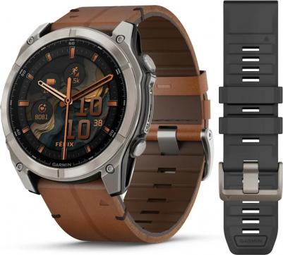 Fenix 8 Amoled Sapphire 51 mm, Titanium Case, Leather Chestnut – фото 7