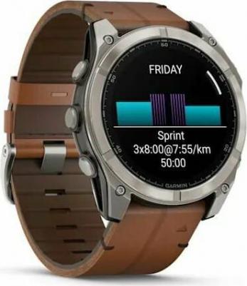 Fenix 8 Amoled Sapphire 51 mm, Titanium Case, Leather Chestnut – фото 20