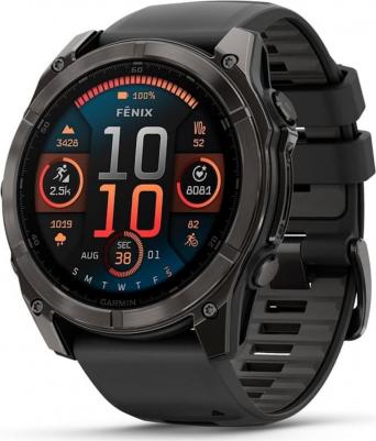 Fenix 8 Amoled Sapphire 51 mm, Titanium Case, Silicone Black