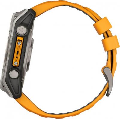 Fenix 8 Amoled Sapphire 51 mm, Titanium Case, Silicone Orange – фото 5