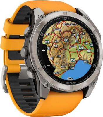 Fenix 8 Amoled Sapphire 51 mm, Titanium Case, Silicone Orange – фото 15