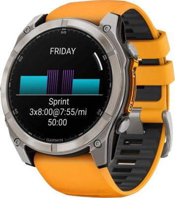 Fenix 8 Amoled Sapphire 51 mm, Titanium Case, Silicone Orange – фото 17
