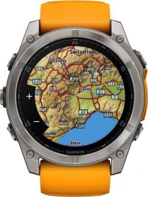 Fenix 8 Amoled Sapphire 51 mm, Titanium Case, Silicone Orange – фото 18