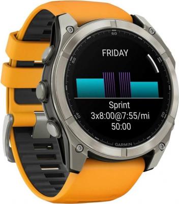 Fenix 8 Amoled Sapphire 51 mm, Titanium Case, Silicone Orange – фото 20
