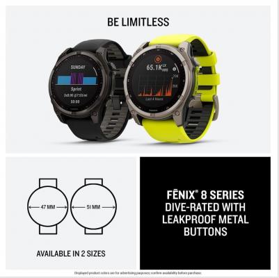 Fenix 8 Solar Sapphire 47 mm, Titanium Case, Silicone Black Graphite – фото 6