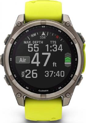 Fenix 8 Solar Sapphire 47 mm, Titanium Case, Silicone Yellow – фото 1