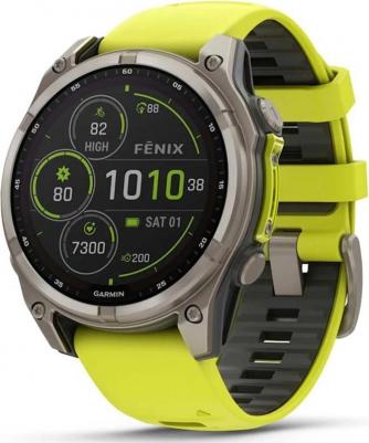 Fenix 8 Solar Sapphire 47 mm, Titanium Case, Silicone Yellow