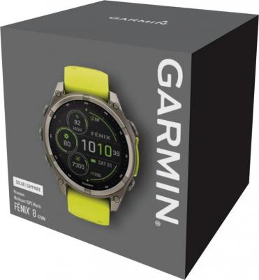 Fenix 8 Solar Sapphire 47 mm, Titanium Case, Silicone Yellow – фото 3