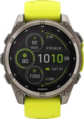 Fenix 8 Solar Sapphire 51 mm, Titanium Case, Silicone Yellow – фото 11