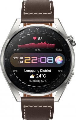 Watch GT 3 Pro Classic 48 mm Titanium, Leather Brown – фото 3