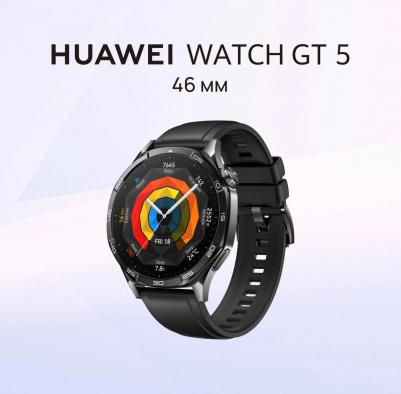 Watch GT 5 46 mm, Fluoroelastomer Black – фото 5