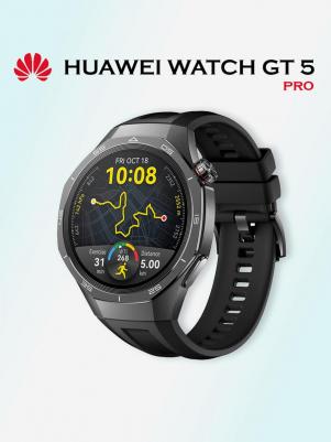 Watch GT 5 Pro 46 mm Titanium, Fluoroelastomer Black – фото 11