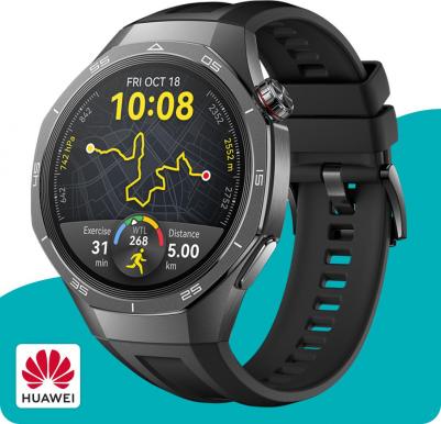 Watch GT 5 Pro 46 mm Titanium, Fluoroelastomer Black