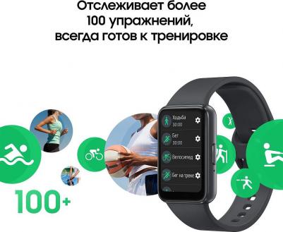 Galaxy Fit3 43 mm Graphite Case, Silicone Black – фото 4