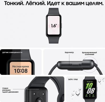Galaxy Fit3 43 mm Graphite Case, Silicone Black – фото 7
