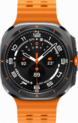 Galaxy Watch Ultra (2025) 47 mm Titanium Gray Case with Orange Marine Band – фото 2