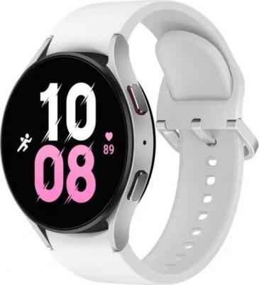 Galaxy Watch5 44 mm Silver Case, Fluoroelastomer White