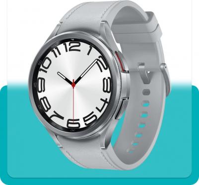 Galaxy Watch6 Classic 47 mm Silver Case, Fluoroelastomer Gray – фото 17