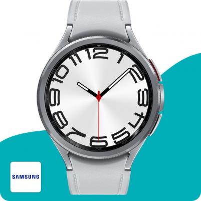 Galaxy Watch6 Classic 47 mm Silver Case, Fluoroelastomer Gray – фото 19
