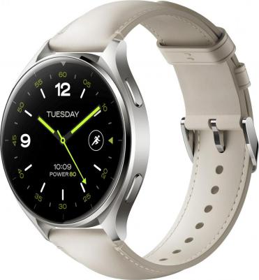 Mi Watch 2 46 mm Titan Gray Case, Leather White – фото 1