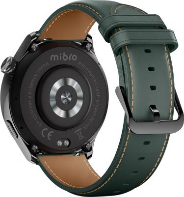 Mibro Lite 3 Pro 44 mm Black Case, Leather Green – фото 7