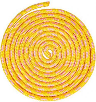 Скакалка для гимнастики 3 м, цвет розовый/жёлтый – фото 3