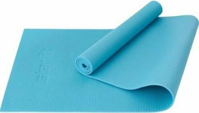 Коврик для йоги и фитнеса FM-101, PVC, 183x61x0,6 см, синий пастель