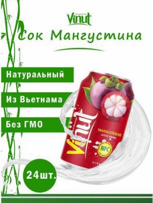 Напиток сокосодержащий безалкогольный негазированный "Сок Мангустина", 330мл, набор 24шт. экзотические фруктовые напитки