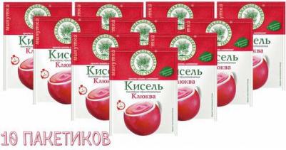 Кисель быстрого приготовления ассорти "Клюква", "Вишня", "Клубника" 30г, 15 шт – фото 1
