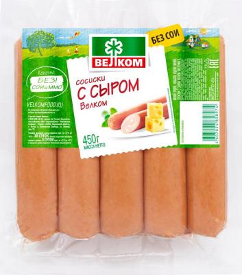 Сосиски с сыром 450г