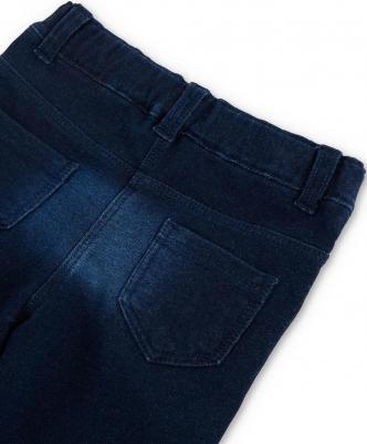 Джинсы для девочек с задними карманами и шлевками на талии, темно-синий – фото 10