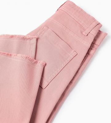 Детские брюки из саржи широкого кроя, розовый – фото 10