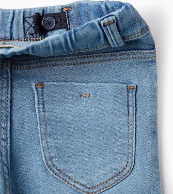 Джеггинсы для девочки с эластичной талией и задними карманами, темно-синий – фото 9