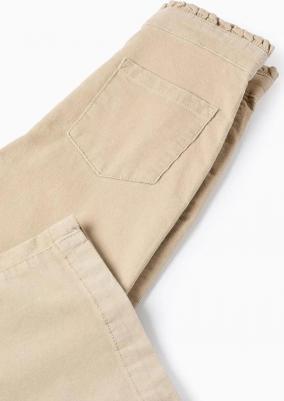 Широкие брюки для девочки из вельвета, зеленый – фото 5