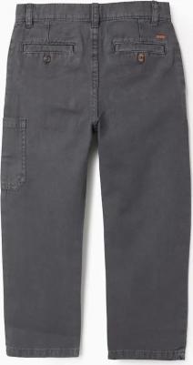 Детские брюки из саржи с накладными карманами, темно-серый – фото 6